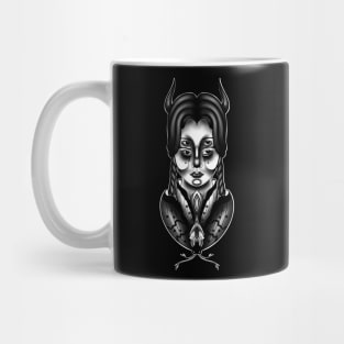 Gothic Evil Butterfly Woman with Four Eyes Dark Art Mug